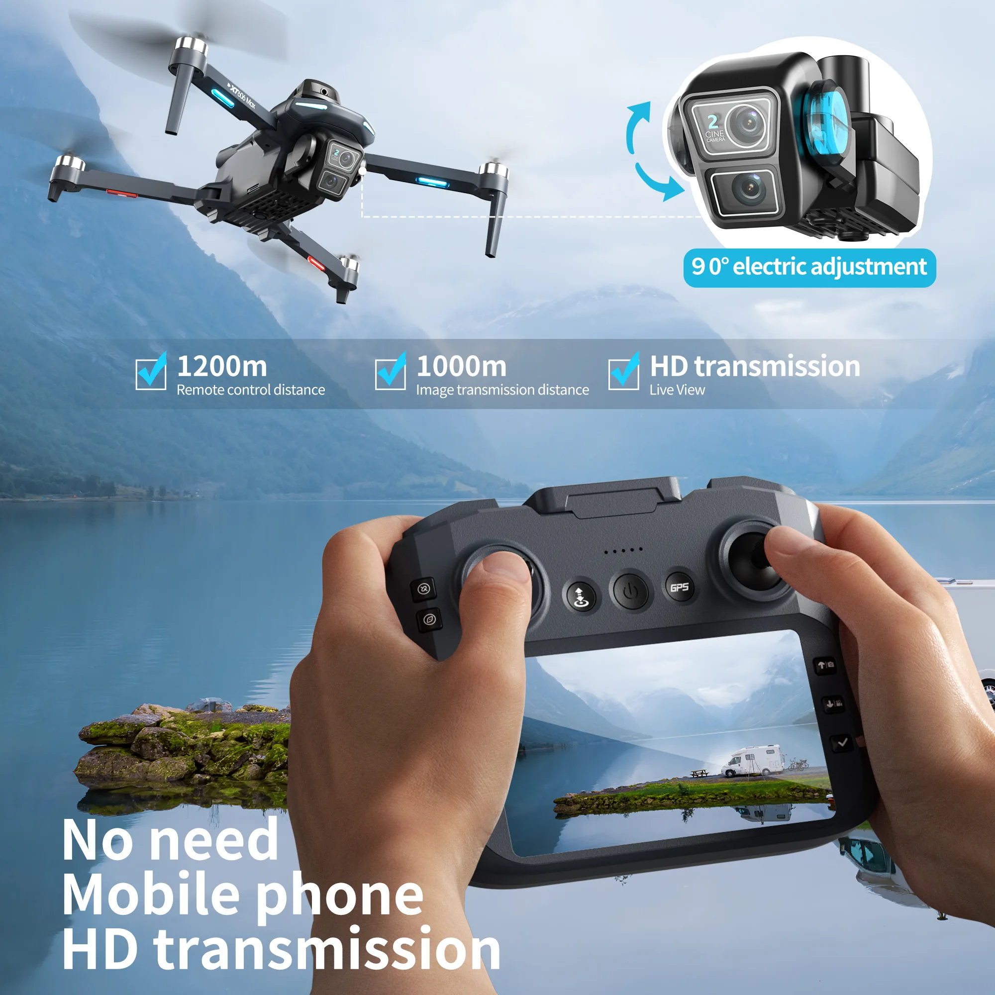 Lenovo XT606 Drone Professiona - Drone Kit Long Range avaliação e preço