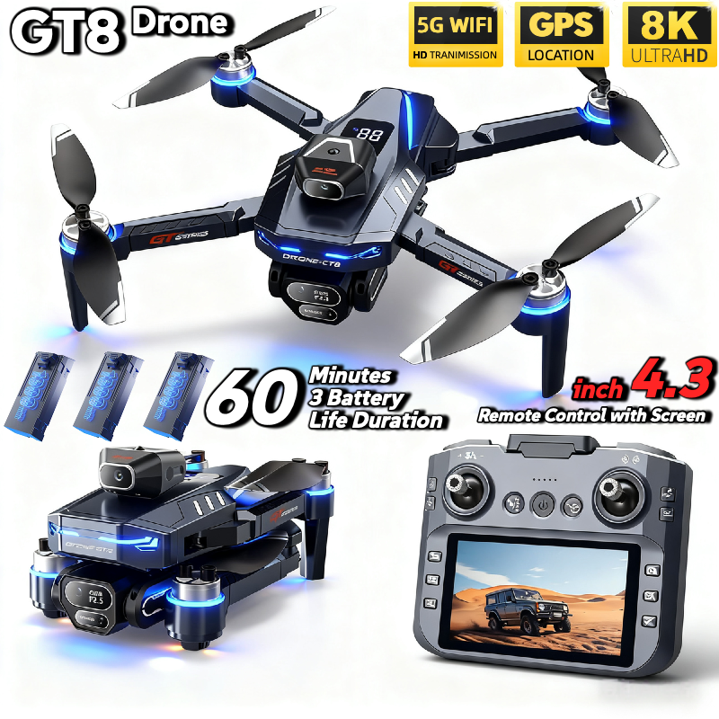 For Genuine GT8 Drone 4K Profe - Drone Kit Long Range avaliação e preço